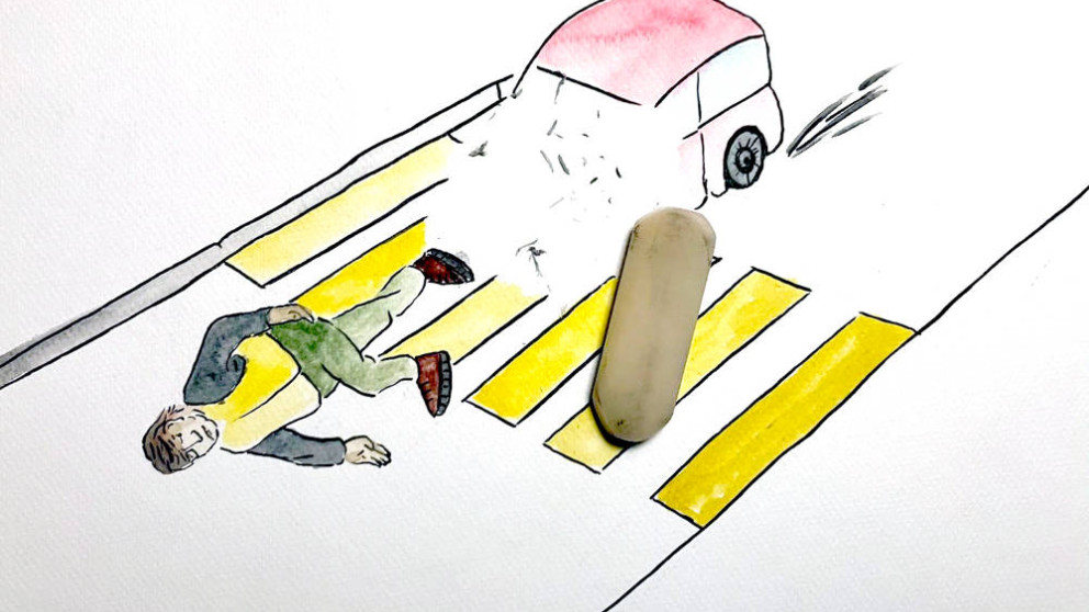 An illustration from the guidelines for reporting on road violence